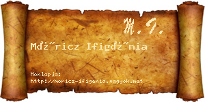 Móricz Ifigénia névjegykártya